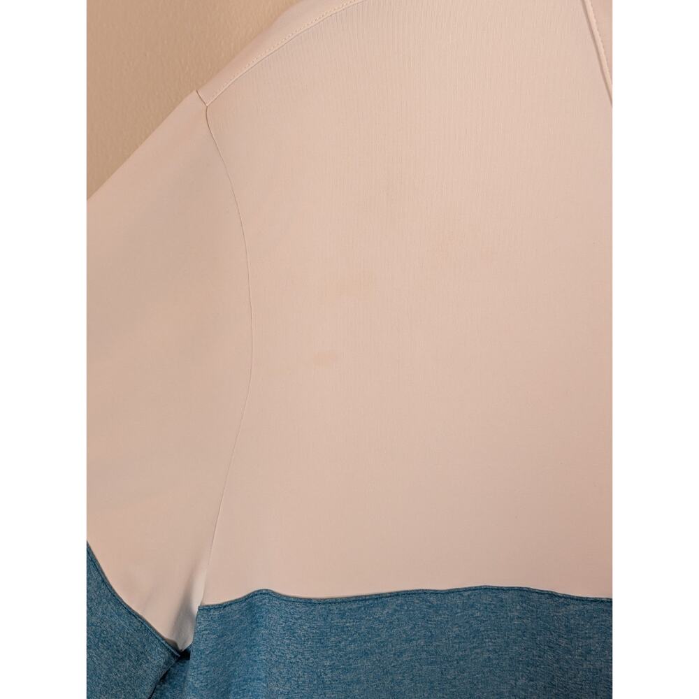 Adidas Men’s 2XL White Blue Color block Performance Golf Polo Stretch Breathable - Picture 4 of 9